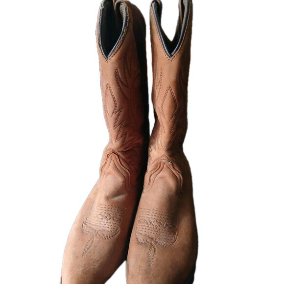 VTG Womens 8 DINGO Cowboy Western Leather Brown Boots Cowgirl Southwest USA - Picture 3 of 8